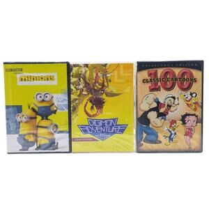 DVD Lot Minions Digimon 100 Classic Cartoons Anime Animated Film Movies Sealed